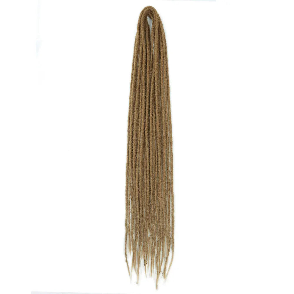Synthetic 24 Inch Dreadlocks Extensions Dreads Locs Crochet Hair for Women 20 Strands Handmade Soft Locs Braids Double Ended