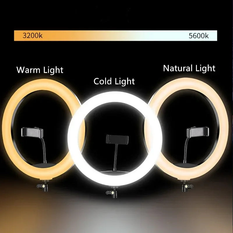 30cm Dimmable LED Selfie Ring Light without Tripod 12inch Led Round Ring Light Photography Ringlight for Tiktok Video Live Lamp