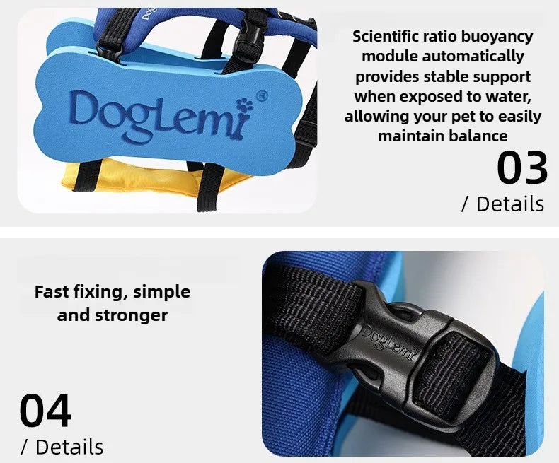 2 in 1 Summer Dog Swimming Rescue Vest Harnesses Adjustable Dogs Life Saving Jacket Swim Chest Strap Walking Out Vest Harnesses