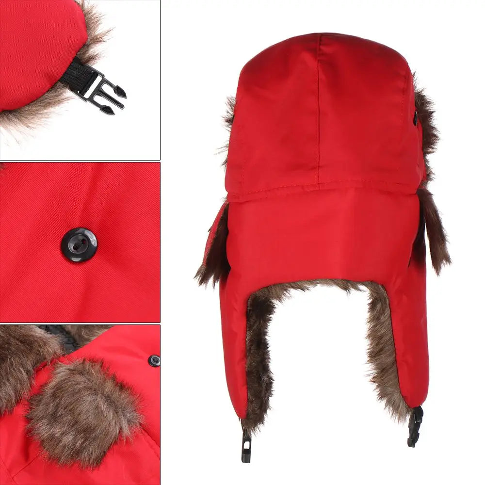Men Women Trapper Bomber Hats Russian Ushanka Warm Winter Fur Earflap Ski Hat