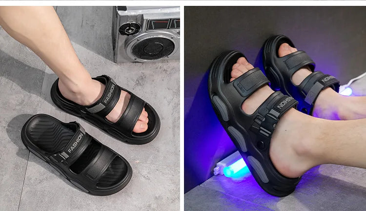 Men's Cloud Soft Thong Slippers Two-Way Wear Thick Bottom Waterproof Non-Slip Driving Comfortable Summer Sandals