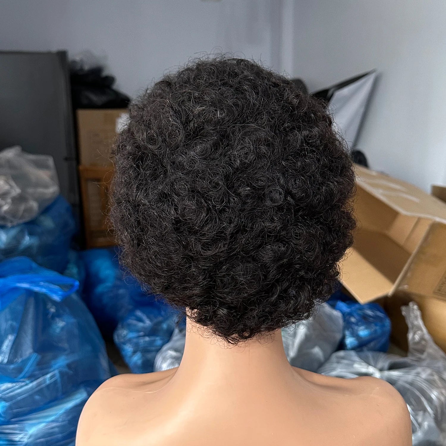 Brazilian Short Pixie Cut Wigs For Black Women Human Hair Afro Kinky Curly Wig African Curly Full Machine Made Wig