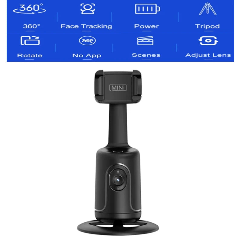 FANGTUOSI 2024 New 360 Rotation follow-up Gimbal Stabilizer Monopod Desktop tracking gimbal For Tiktok live photography
