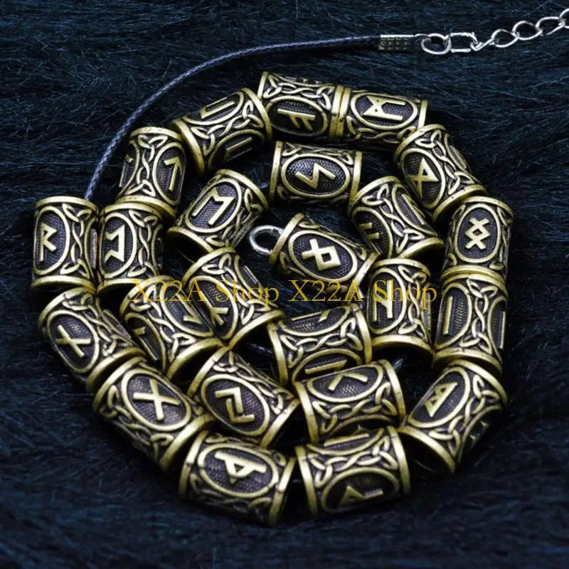 Unique 24Pieces/Set Beard Bead Set Dreadlocks Rings for Dreads Beards Hair Paracord Pendants Bracelets DIY Gift