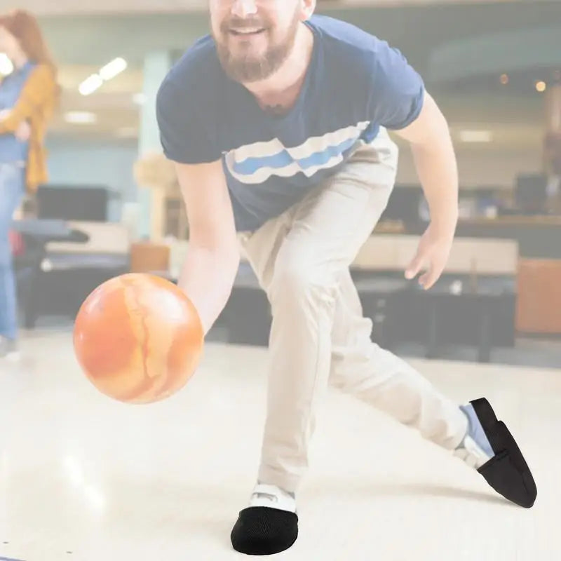 Bowling Shoe Cover Non-Woven Fabric Bowling Shoe Equipment Cover With Elastic Cord Black Bowling Shoe Equipment Slipper Cover
