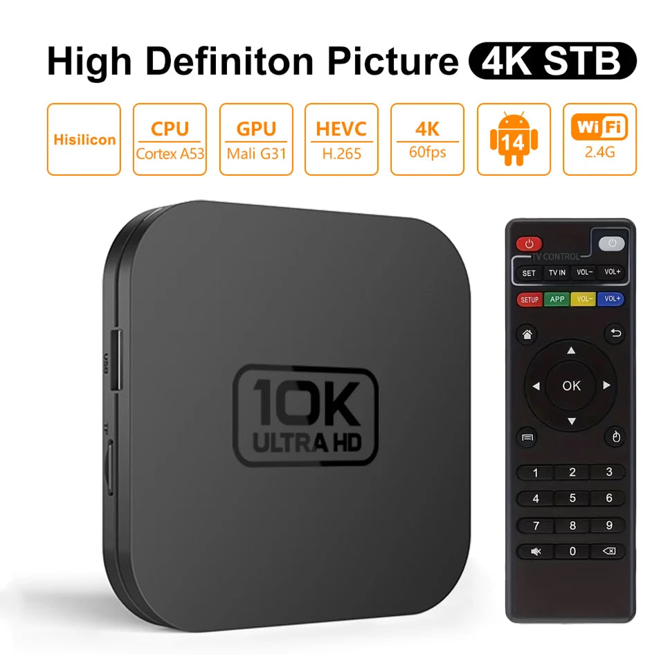 Velec Smart TV Stick Android 14 8+128GB 4K Decoding Quad-Core Dual Band WiFi Streaming Media Player Supports Netflix & YouTube