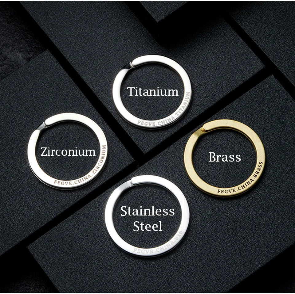 Real Titanium Men Keyring Flat Key Chain Rings Holder Car Lightweight Keychain Buckle Jewelry Quickdraw EDC Wholesale Best Gift