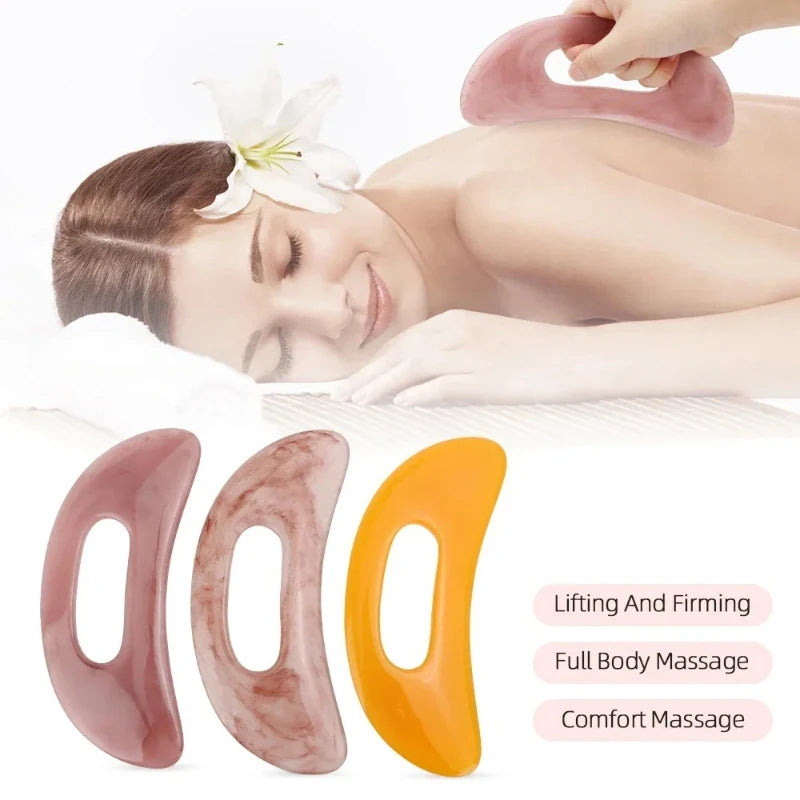 Guasha Board Resin Beeswax Massager Scraper Chinese Gua Sha Tool for Face Neck Back Body Acupuncture Pressure Massage Therapy