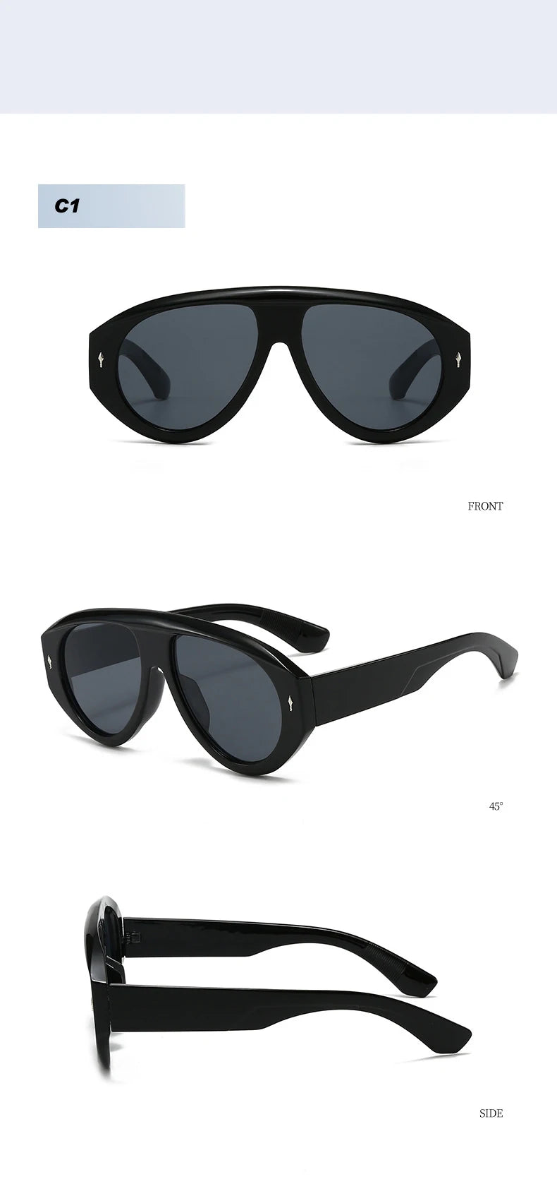 SO&EI Retro Pilot Women Sunglasses Fashion Blue Green Shades UV400 Men Rivets Punk Outdoor Sun Glasses