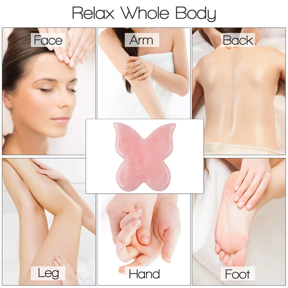 Gua Sha Facial Tools, Jade Gua Sha Massage Tool Comb Edge, Gua Sha Stones for Face, Body Muscle Relaxing Acupuncture Therapy