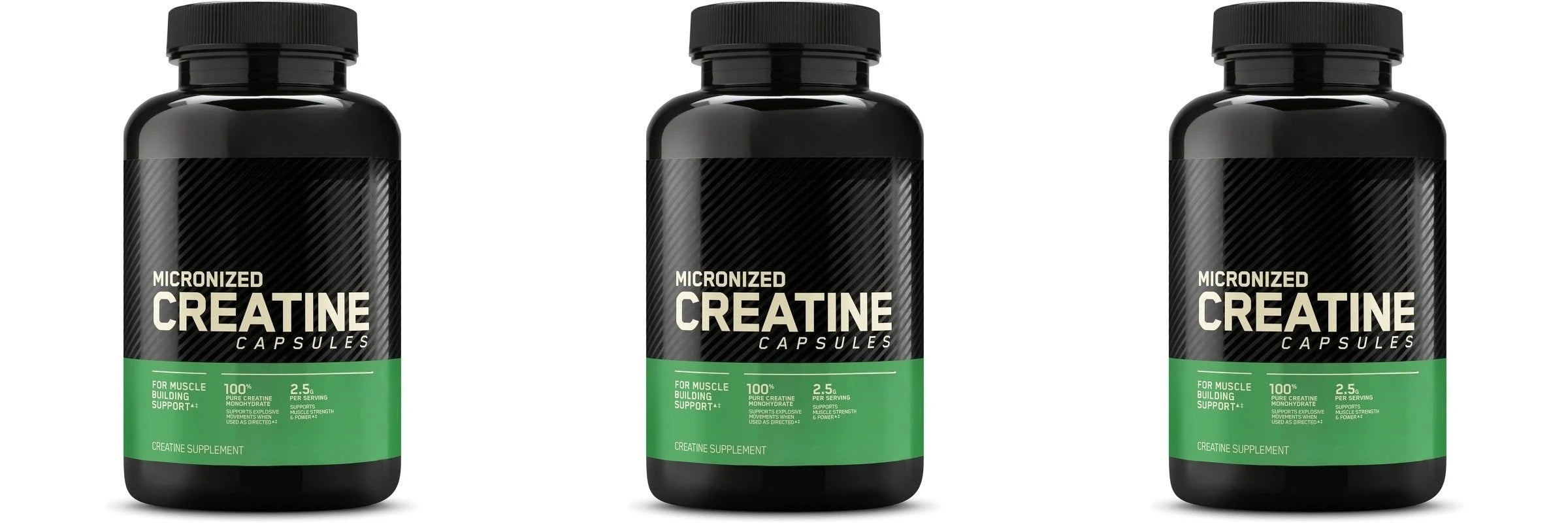 Creatine Monohydrate Supplement 60 Capsules Muscle Strength Fitness Pre-Workout Post-Workout Muscle Recovery Non-GMO Gluten-Free
