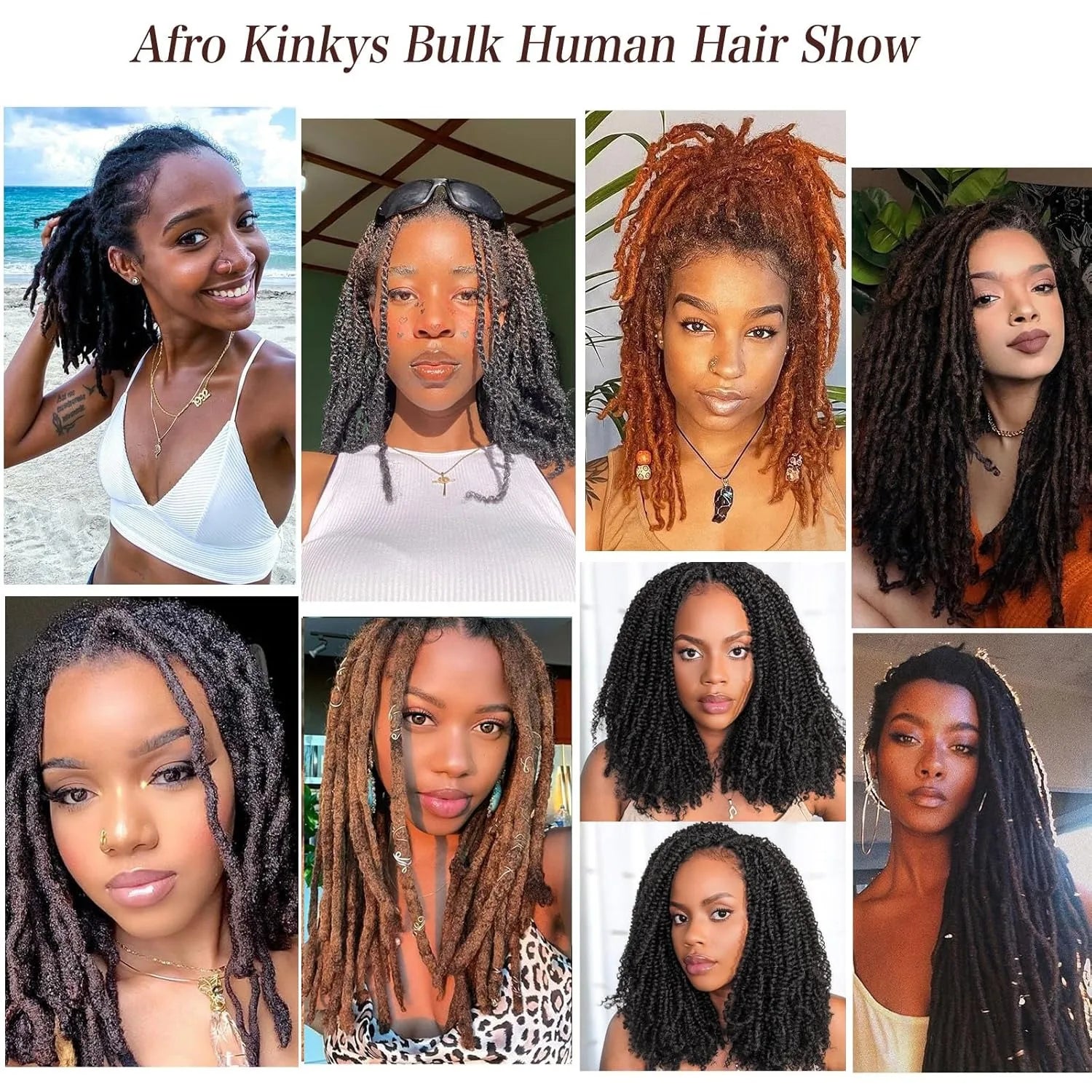10-16Inch Natural 4C Afro Kinky Curly Bulk Human Hair Extensions No Weft Brazilian Remy Bulk for Locs Braiding Hair