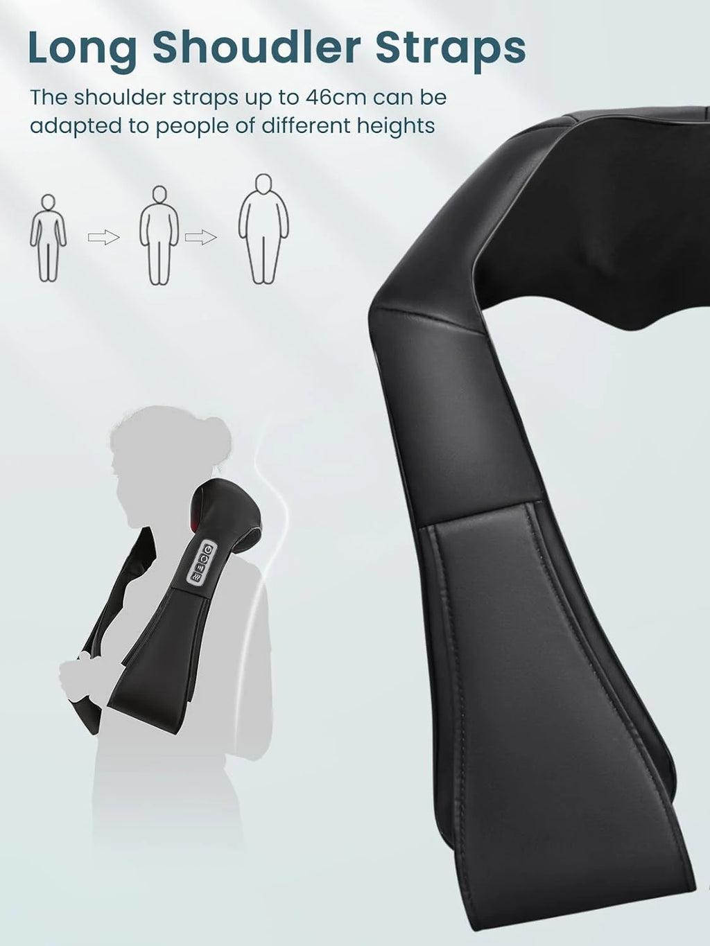 Shiatsu Neck and Shoulder Massager Heated Back Massager U Shape Deep Kneading Electric Massage Pillow For Neck Waist Leg Body