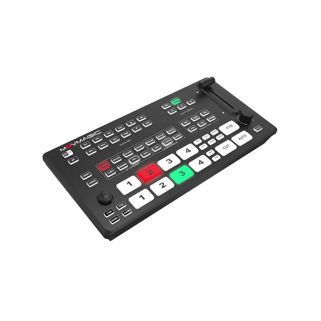 MOVMAGIC M4E 5-channel HDMI-compatible NDI&USB Video Switcher Video Audio Mixer 4K For Live Streaming Recording