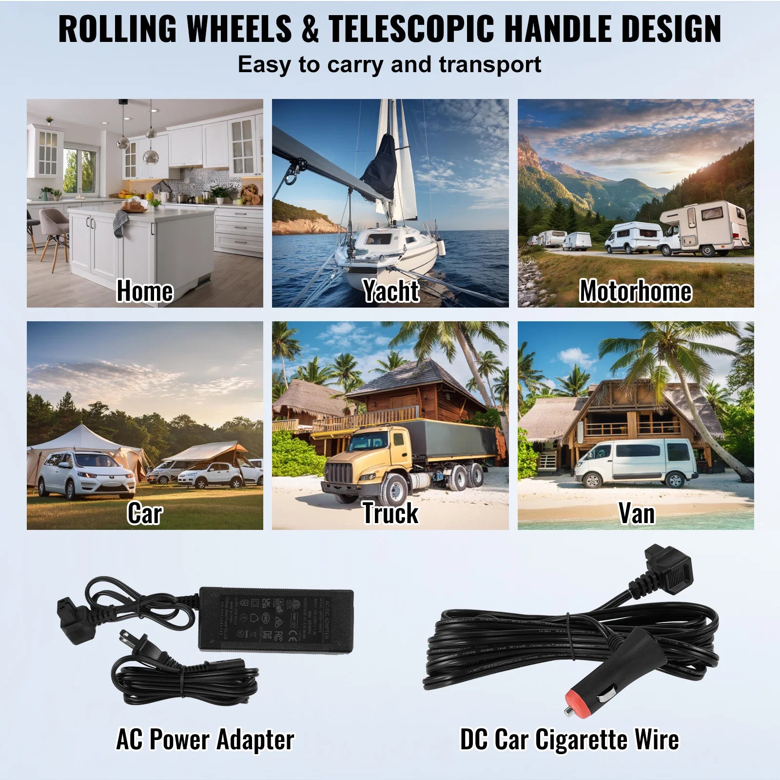 SucceBuy 40/50/58L Portable Car Refrigerator 12VoltCar Refrigerator Fridge Dual Zone Portable Freezer Compressor Cooler for Home