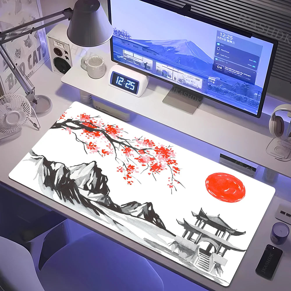 Cherry Blossoms Wrist Rest Keyboard Gaming Mouse Pad White Mousepad Pk Control Welcome Mat Desk Decorations Office Rug Keypad