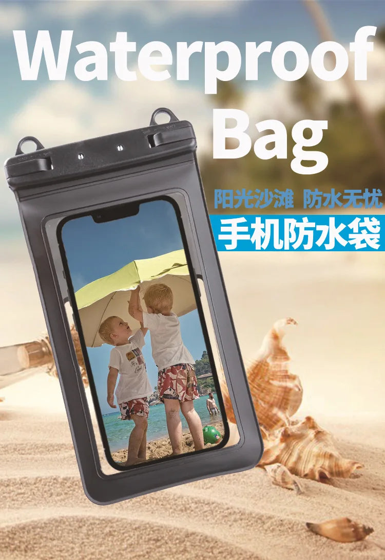 Universal Waterproof Mobile Phone Case Diving Surfing PVC Bags 7.5inch Phone Waterproof Pouch Cover Underwater Swimming Dry Bag
