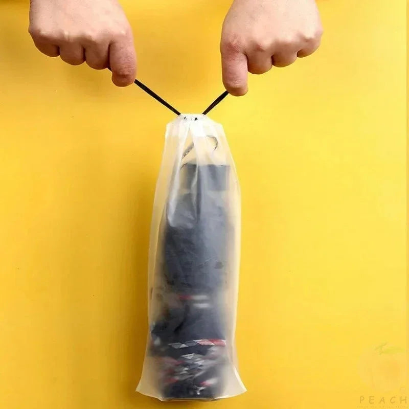 Transparent Waterproof Umbrella Storage Bag Portable Reusable Drawstring Bag Home Storage Organizer Umbrella Accessories