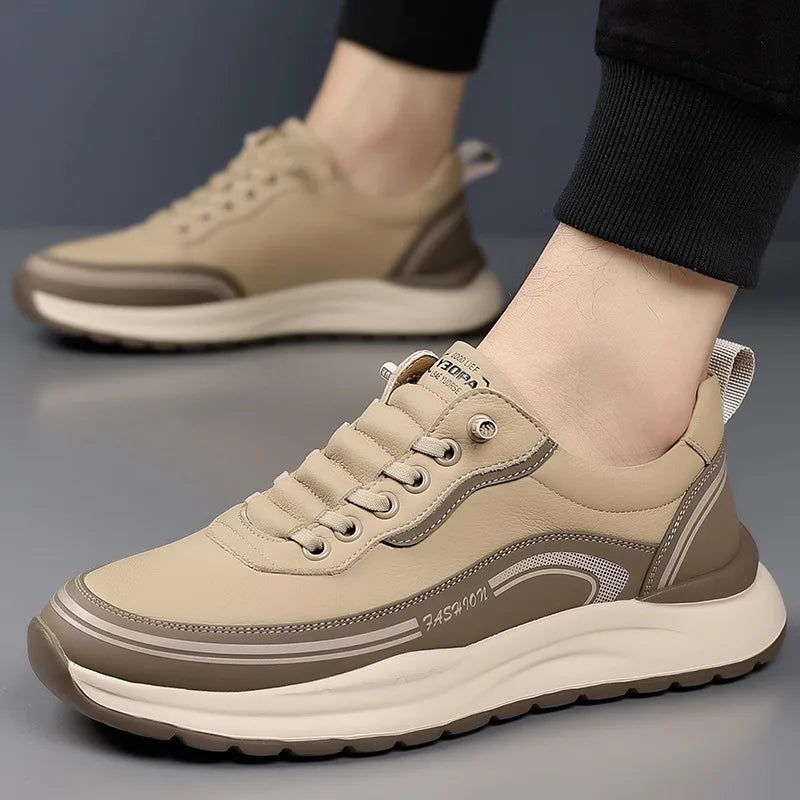 Mens Leather Casual Shoes Slip On Comfortable Breathable Lightweight Non Slip Waterproof Loafers for Wholesale
