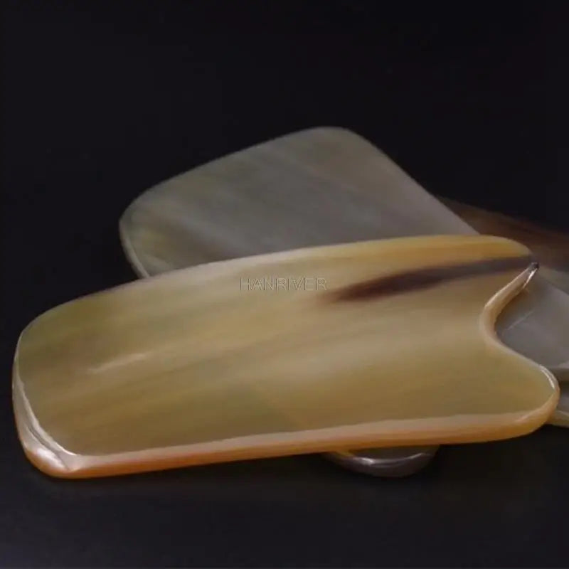 Natural Yak Horn Guasha Board Gouache Scraper For Back Body Acupuntura Therapy Spa Face Massager Gua Sha Massage Tool