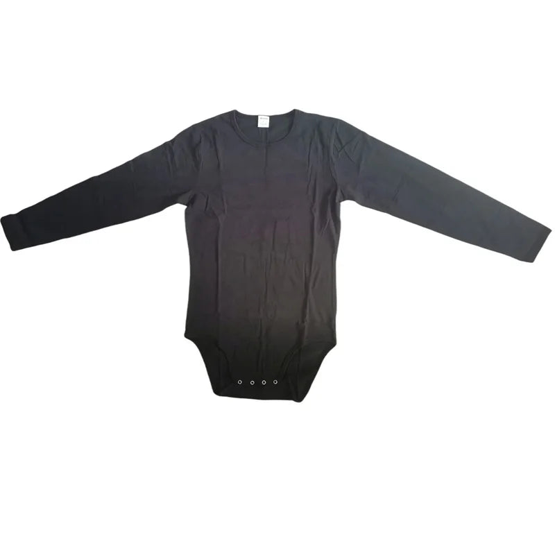 ABDL Adult Baby Black Bodysuit With Snaps/Adult Long Sleeve Bodysuit Romper /Adult Jumpsuit/Adult Onesie