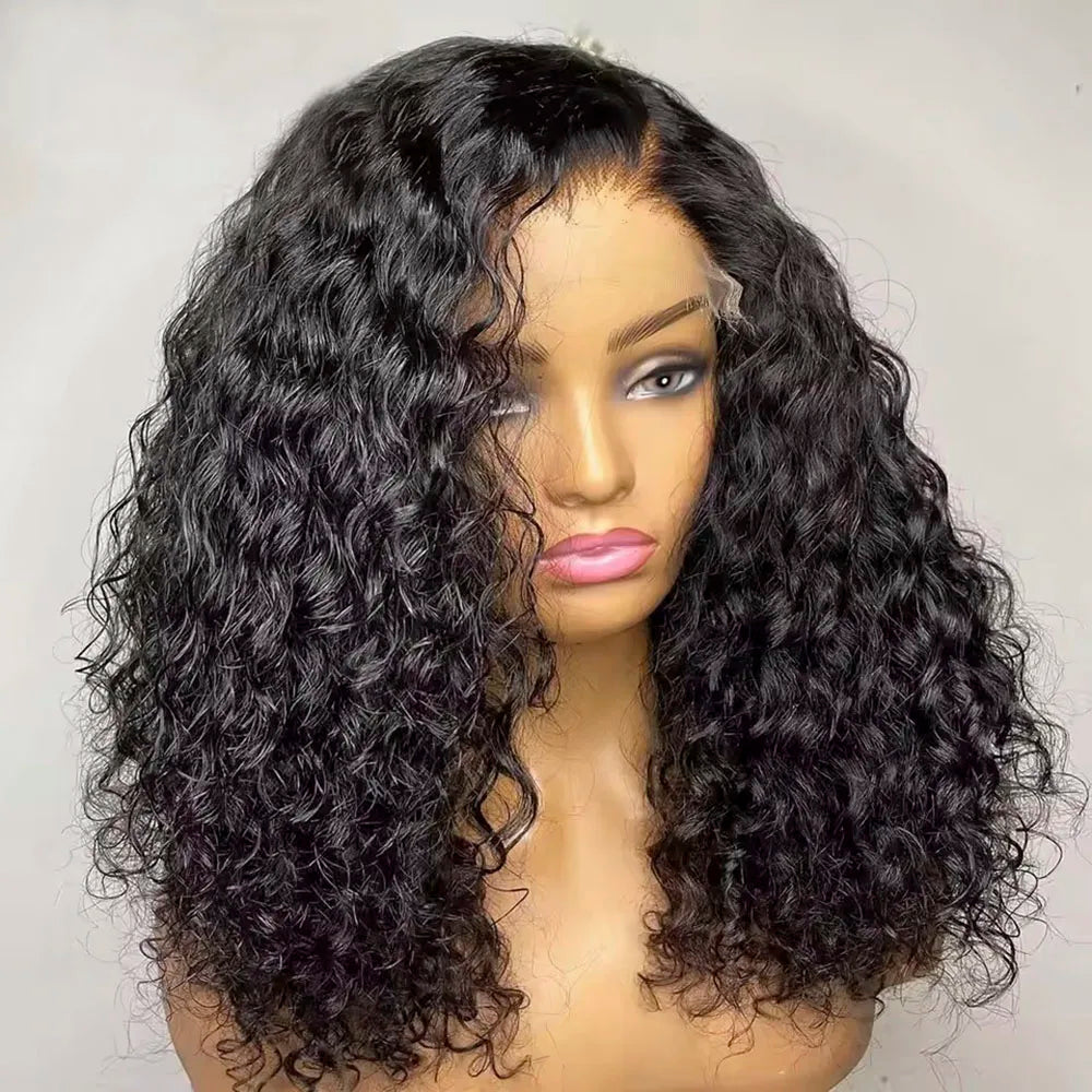 Water Wave Lace Front Wigs for Women Brazilian Closure Bob Wig 13x4 Transparent Lace Frontal Short Wigs Human Hair Pre Plucked