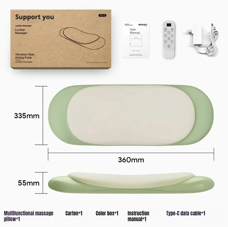 Electric Lumbar Massager Waist Back High-Frequency Vibration Massager Waist Spine Support Airbag Traction Massage Machine
