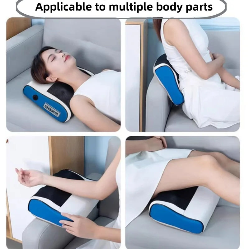 Multifunctional Electric Back Massager Pain Throw Pillow Shoulder Cervical Spine Waist Back 3 Gears Massager Comfort Relaxing