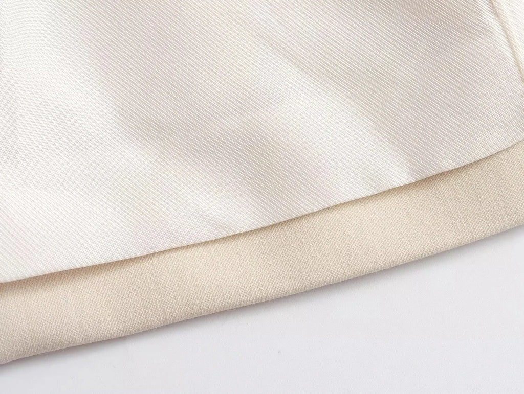 HH Pant Sets For Women Fashion Beige Single Breasted Strapless Slim Tank Top Vest High Waist Straight Pants Office Lady Suit