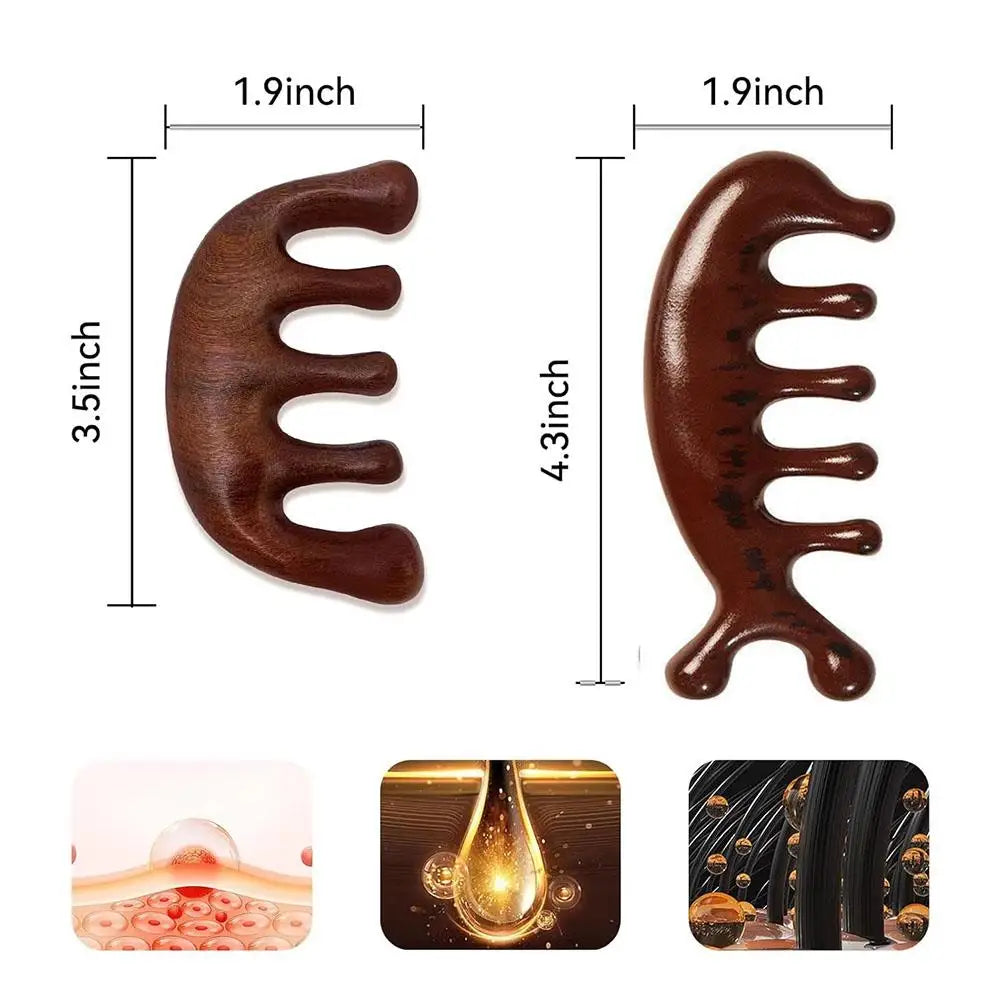 Gua Sha Massage Comb, Head and Face Scalp, Natural Facial Massager, Wide Tooth, Guasha Scraping, Body Massage