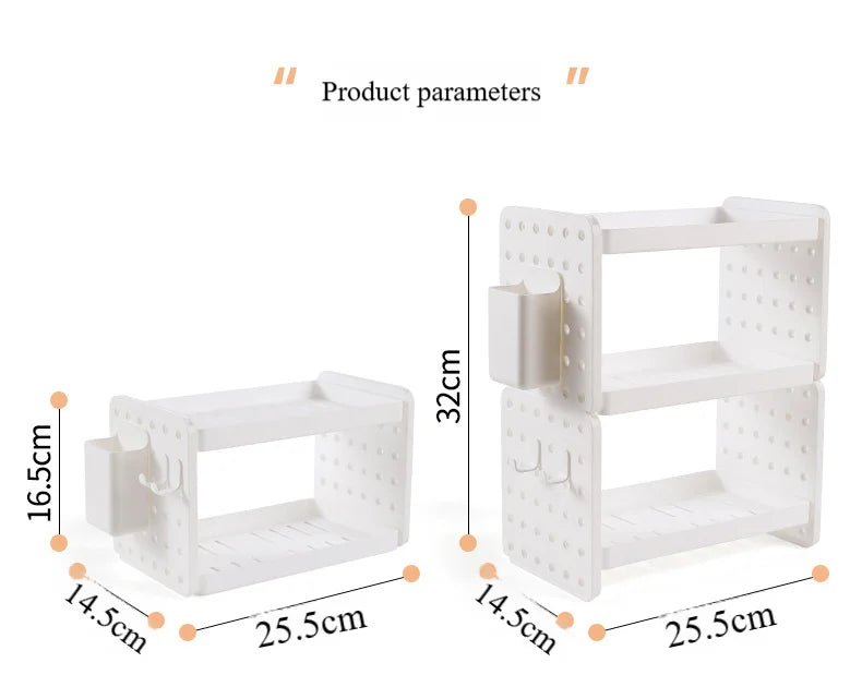 Multi-functional 3-tier Desktop Organizer, Desktop Shelf, Hole Board, Pen Holder Office Desk Organizer, Desk Desk Organizer