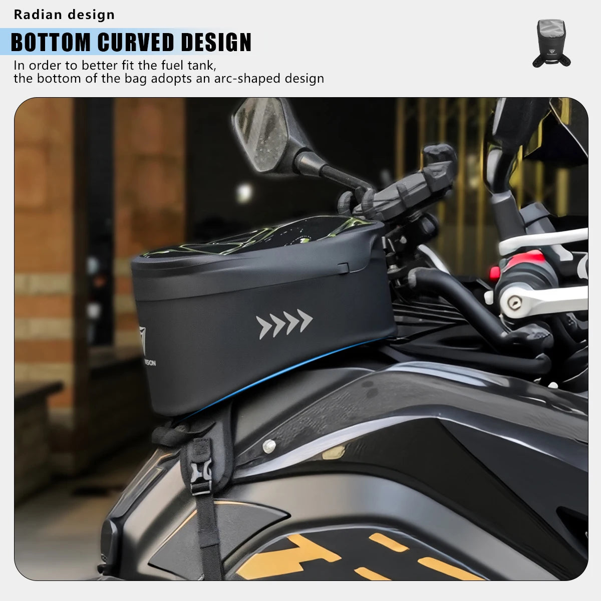 Motorcycle Tank Bag PVC Waterproof Adventure Storage Tank Bags with Straps Touch Screen Universal for Motorbike Off-road Bag