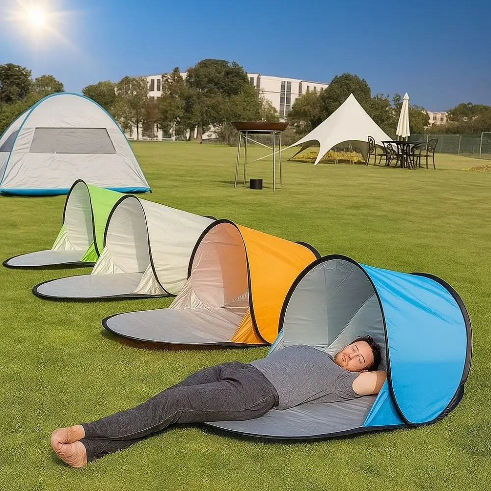 Camping Tent Silver Coated Small Folding Tent Instant Pop-up Automatic Sun Shelter Portable UV Protection Mini Beach Tent Summer