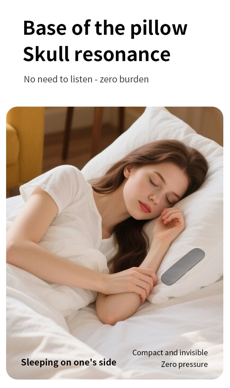 Bluetooth 5.4 Under Pillow Speaker Bone Conduction Speaker Noise Reduction Stereo Music Player With TF Card Slot Timed Shutdown