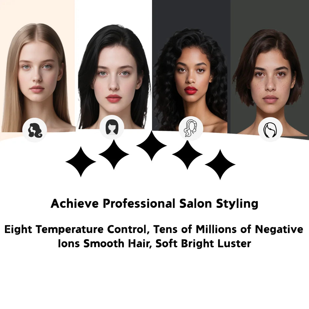 Black Flat Iron Hair Straightener 2-in-1, US Plug for Straightening & Curling, Fast Heat, Compact Portable Hair