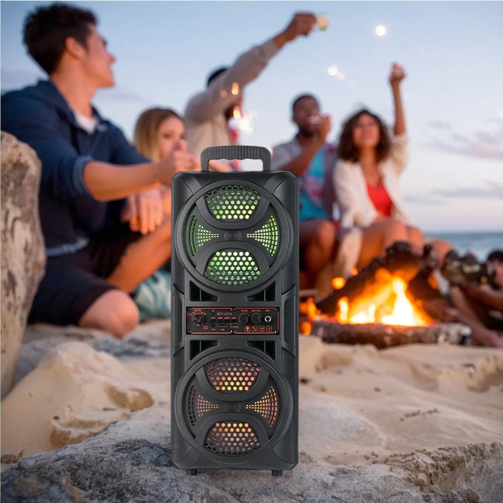 BT Speaker Portable Speaker Support USB/TF/AUX/FM/BT/MIC Wireless Stereo Speaker Outdoor Speaker Long Playtime for Outdoor Party