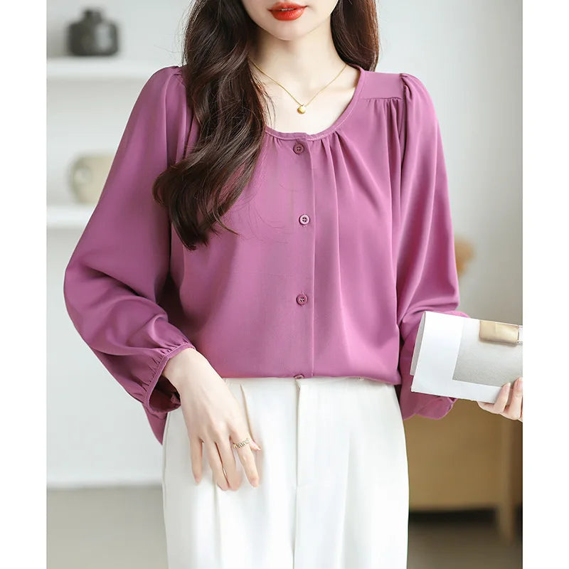 Women's Loose and Casual Shirt, Slim and Reduces Age-reducing Temperament