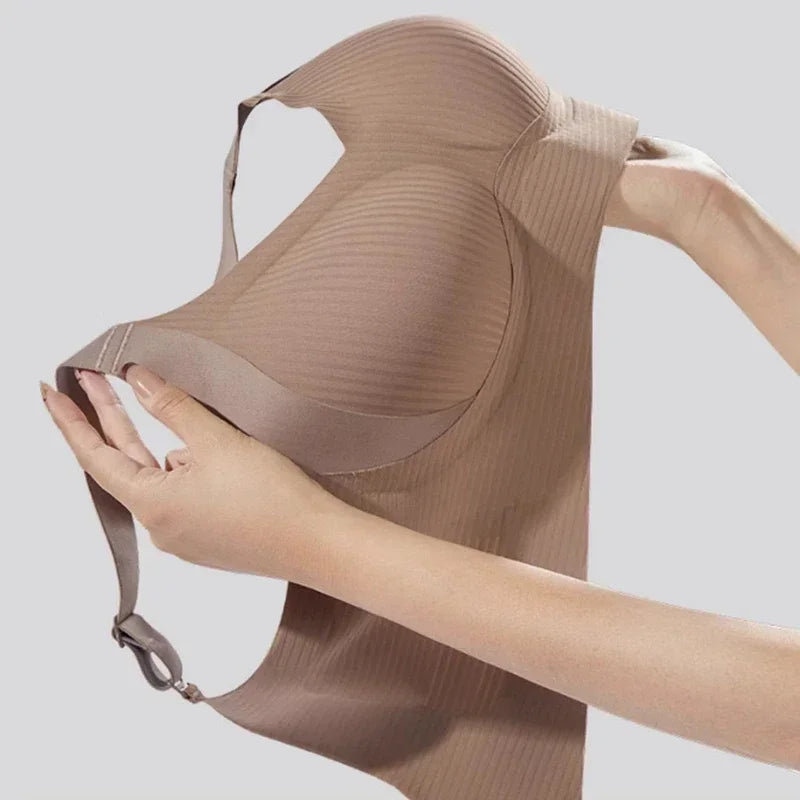 3 Packs Wireless Push Up Bras for Women Soft Comfortable Seamless Ribbed Bralette  Adjustable Straps  No Underwire