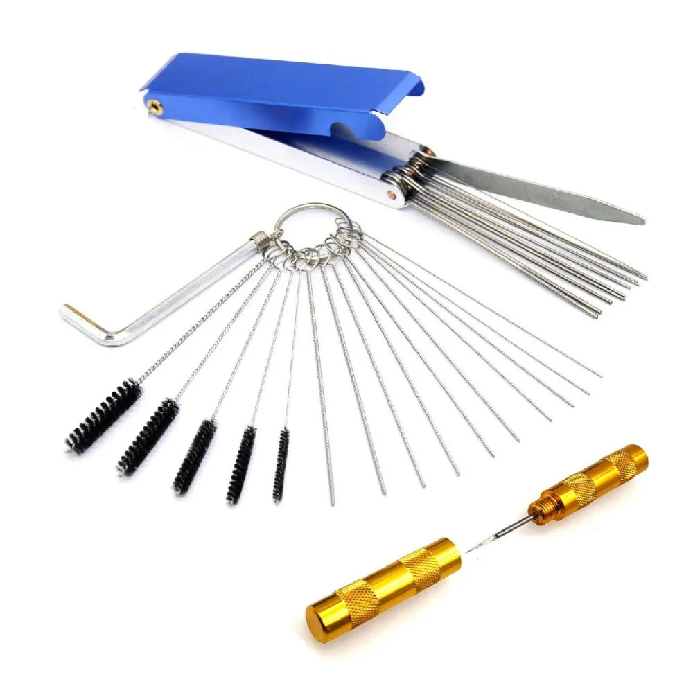 Cleaning Needles Brushes Carburetor Carbon Dirt Jet Remove for Automobile MotorcycleWelder Carb Chainsaw Cleaner Tools