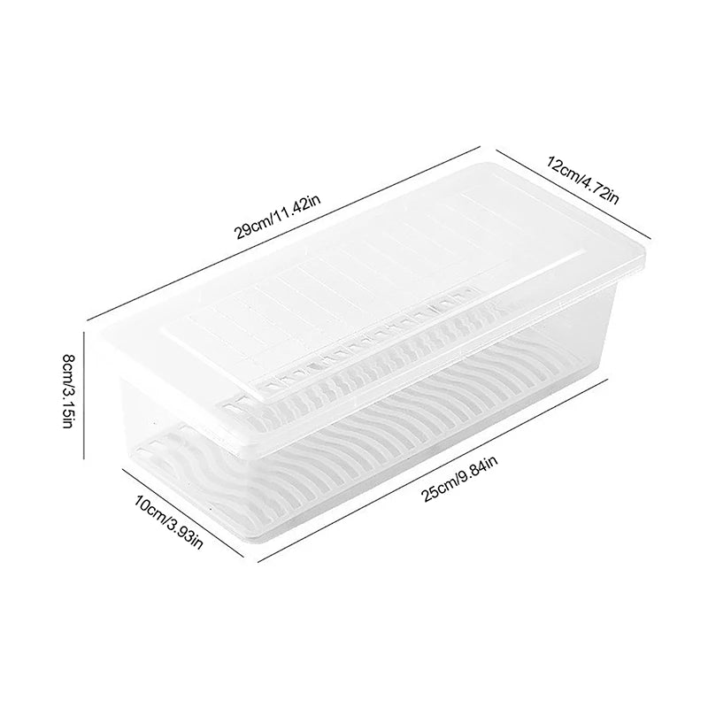 Food Fresh Storage Box Containers Kitchen Fridge Organizer Case Removable Drain Plate Tray For Keep Fruits Vegetables Meat Fish