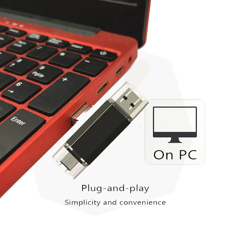 10pcs Type-C 4GB High Speed USB Flash Drive OTG Pen Drive Usb 2.0 Stick 8GB Pendrive Flash Disk for PC/Car/TV USB-C Free Logo