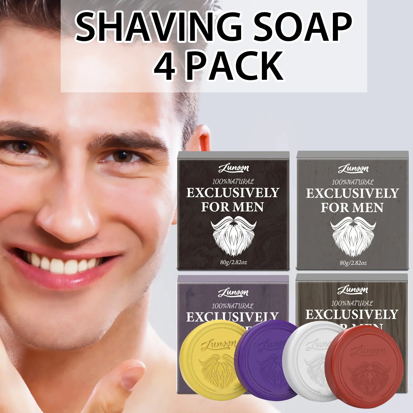Man Shaving Soap Gentle Clean Keep Fresh Smooth Texture Foam Rich Reducing Irritation Men Beard Care Soap Effect Protect