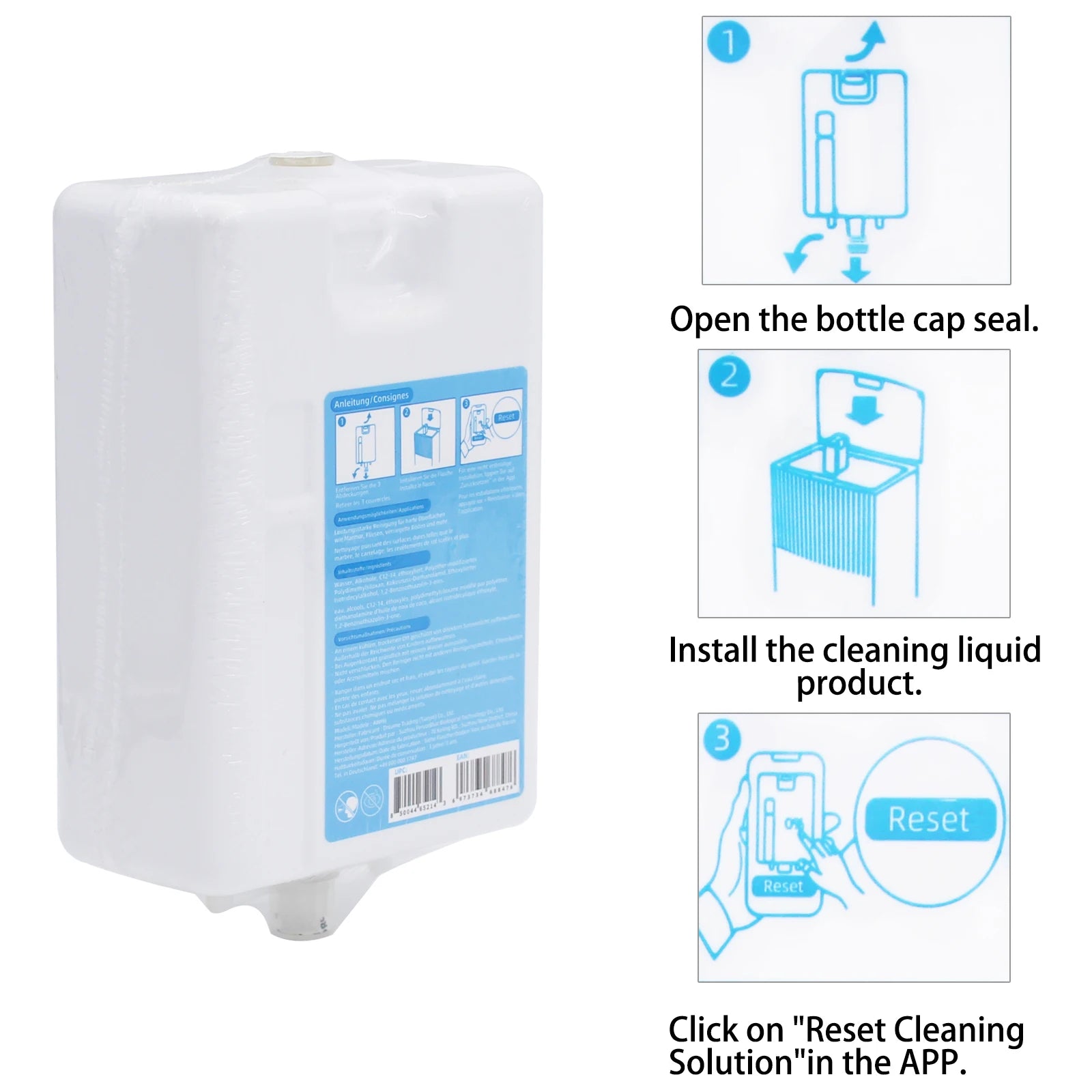 Original cleaning fluid for Dreame L20 Ultra L30 ultra  L10 Prime X10 X10 plus X20 15.2 FL OZ.450ml
