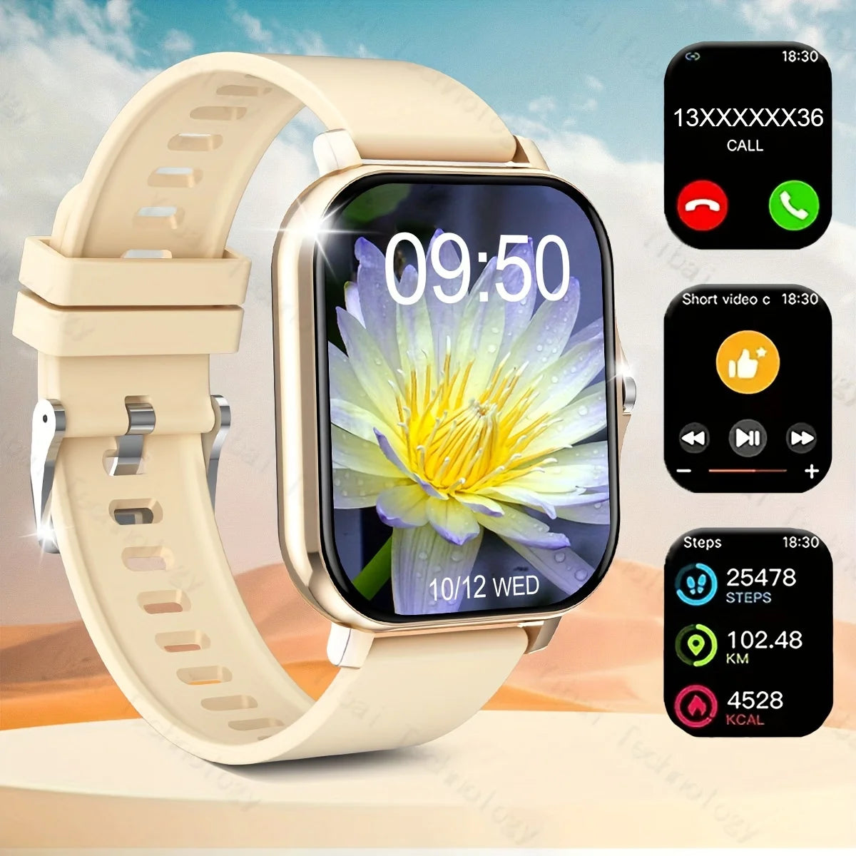 2025 New 4.65cm  Touchscreen Smartwatch with WirelessVoice180mAh Rechargeable Battery Sleek Smartwatch  Alloy Case Watch Smart