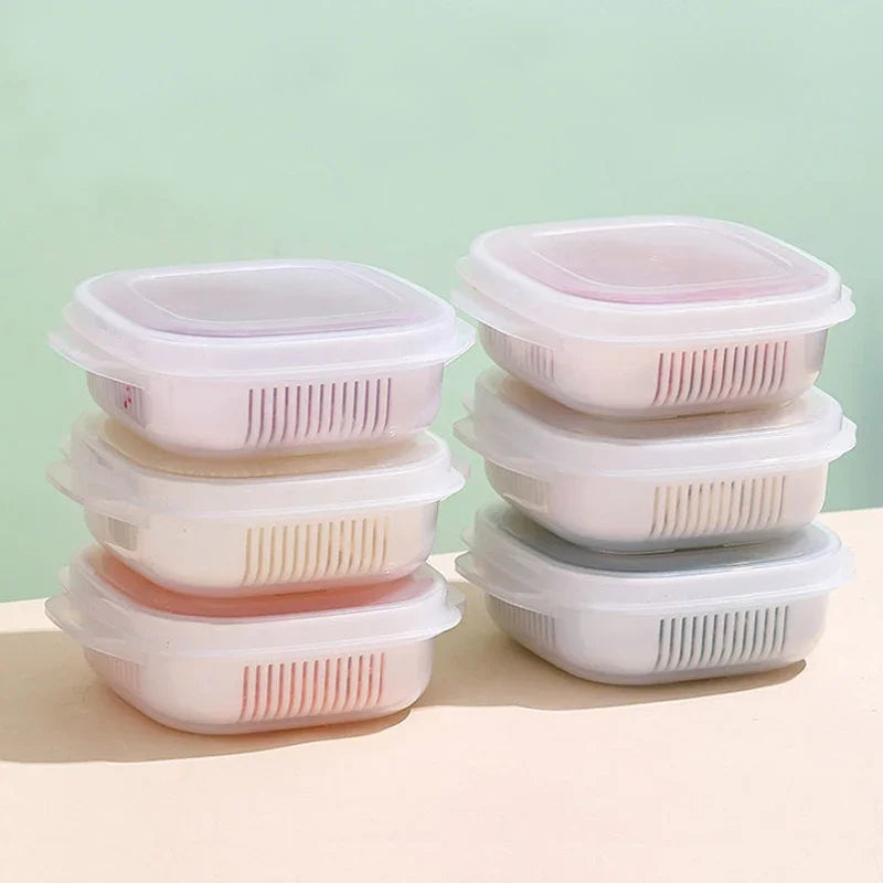 Food Storage Box Rice Fruit Preservation Container Microwave Oven Heating Refrigerator Freezer Storage Packing Kitchen Tool