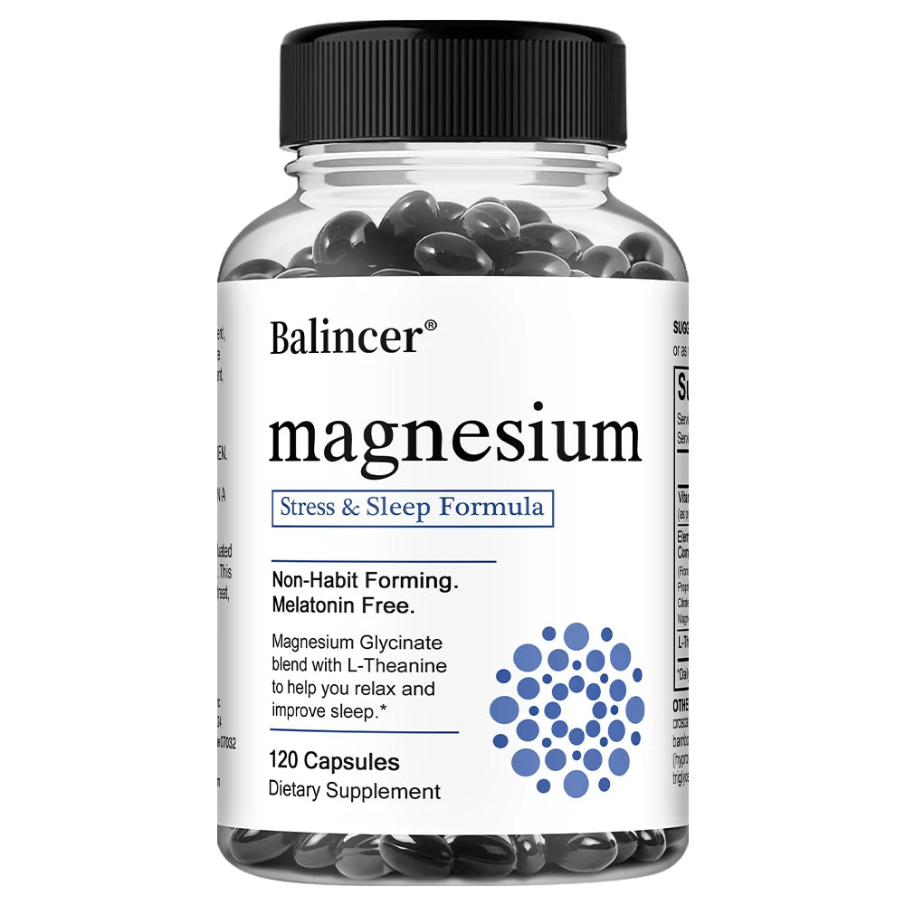 Magnesium Glycinate - Improve Cardiovascular Health, Reduce Stress, and Promote Healthy Sleep, Muscle Growth, Non-GMO