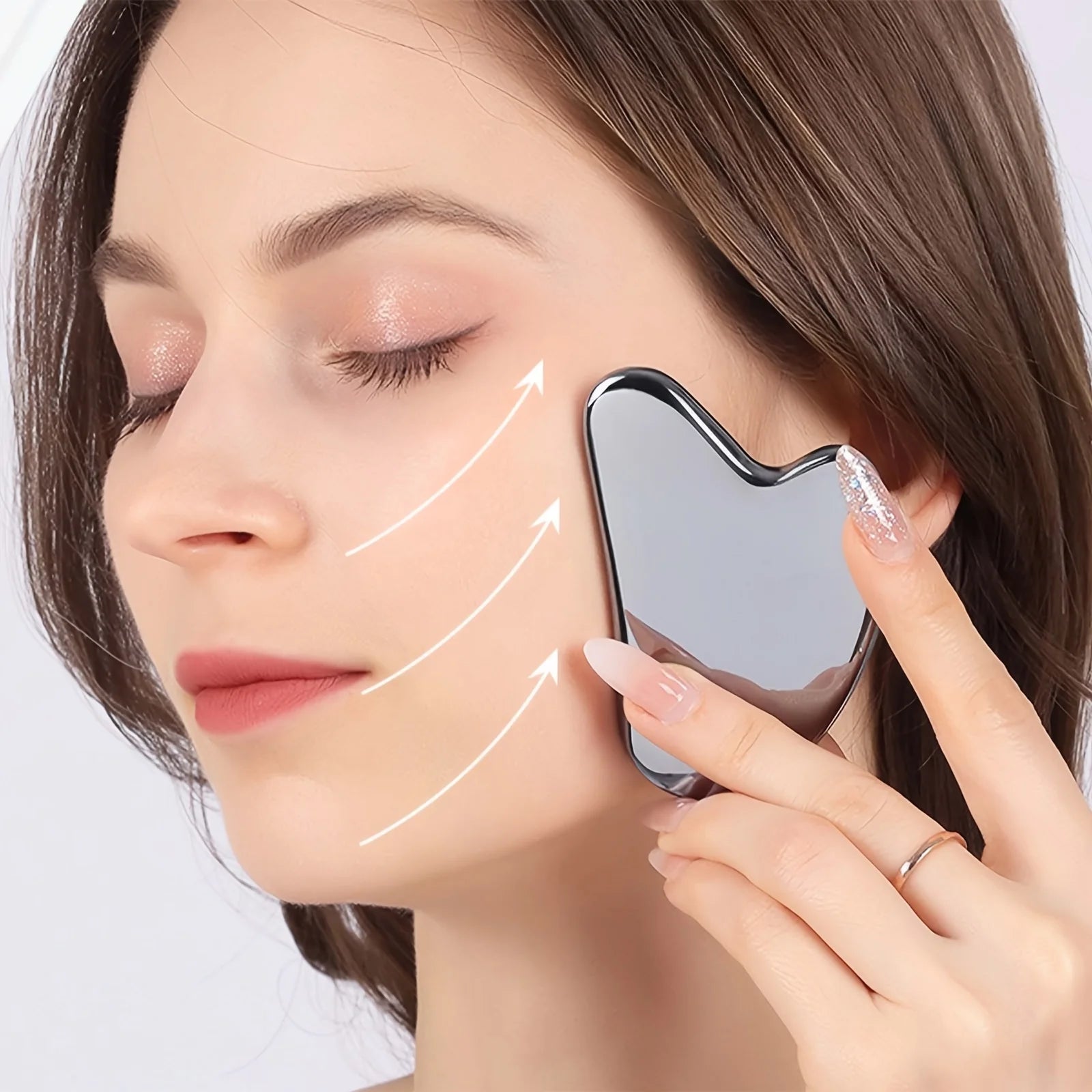 Stainless Steel Gua Sha Board Facial Tool - Skin Tightening Massage Scraping Beauty Tool For Face