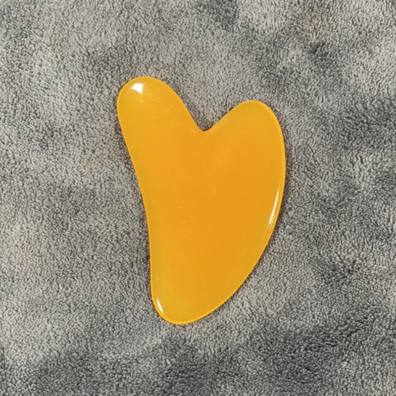Gua Sha Board Heart-Shaped Natural Pink Green Resin Jade Scraper Facial SPA Neck Massager Portable Skin Care Beauty Healty TooL