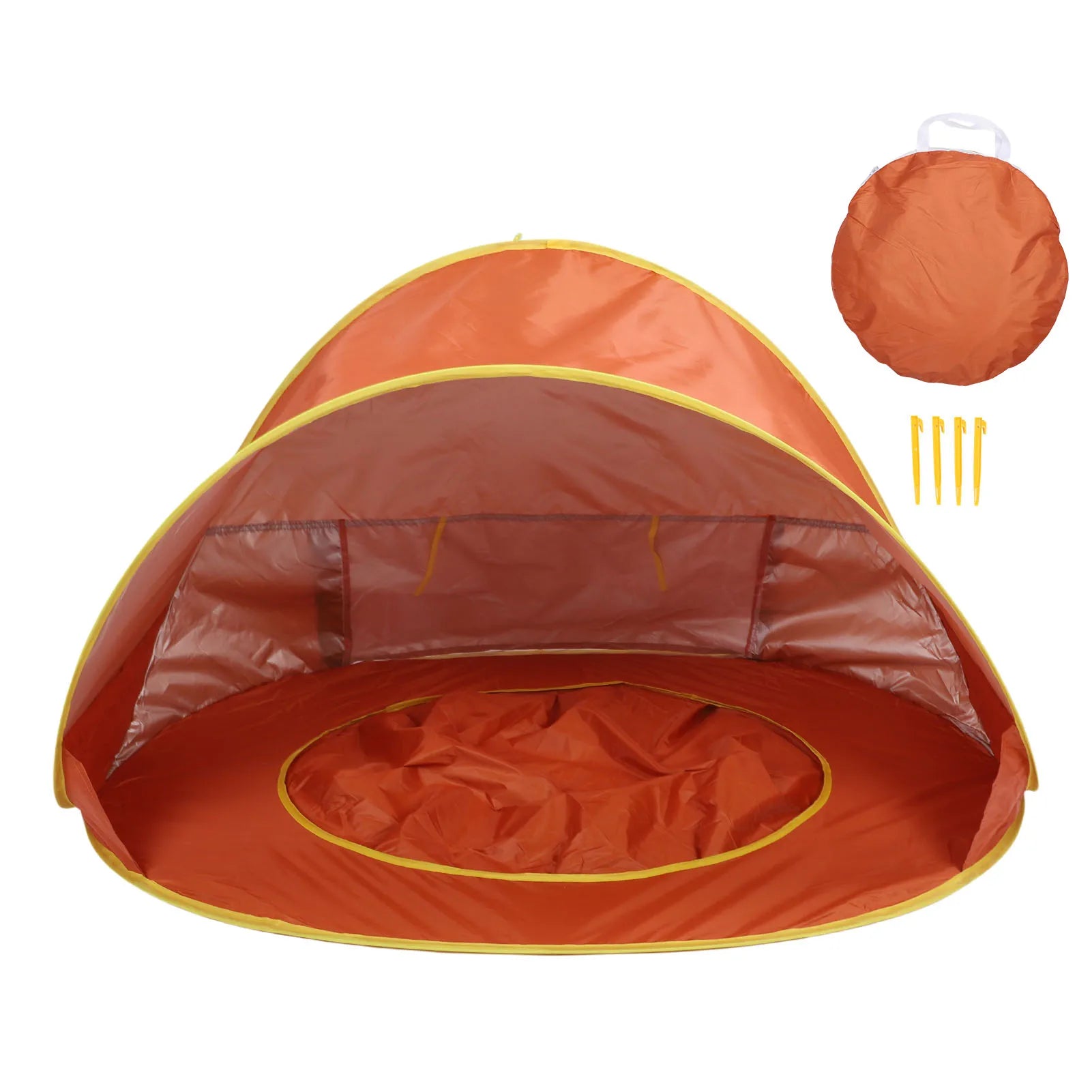 【New】Beach Tent Sun Shelter  Up Beach Tent Sun Proof Wind Proof Portable Baby Beach Tent with Pool Storage Bags for Outdoor