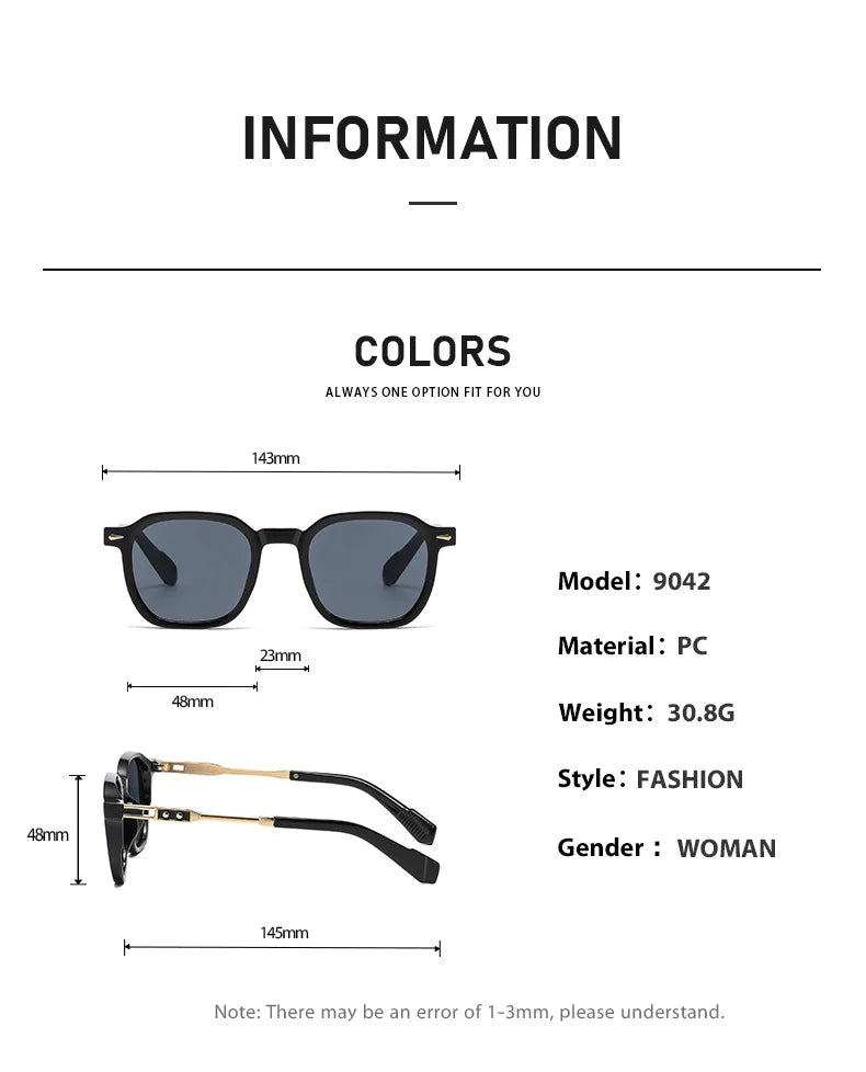 New Retro Sunglasses With Uv Protection Frame Sunglasses For Sun Protection Eyewear9042